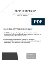 Strategic Leadership: Name: Kushimo Oluwafunmilayo Abigeal MATRIC NO: M19702027