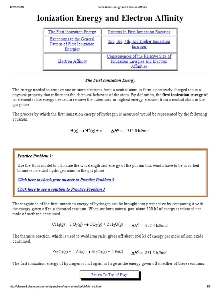 Ionization Energy and Electron Affinity Trends | PDF | Ion | Periodic Table
