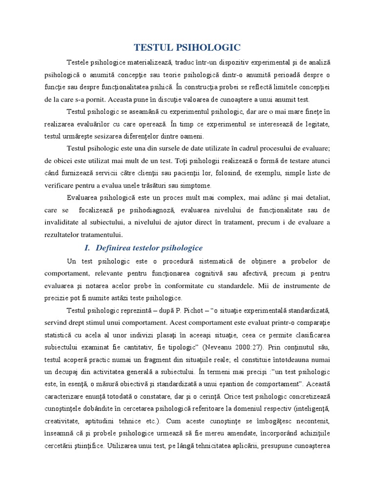 Testul Psihologic | PDF