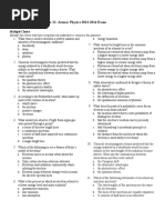 Honors Physics II - Chapter 21: Atomic Physics 2013-2014 Exam