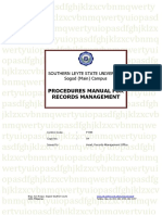 Procedures Manual For Records Management: Southern Leyte State University Sogod (Main) Campus