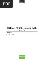 Zkfinger SDK Development Guide C Api: Date: Sep 2016