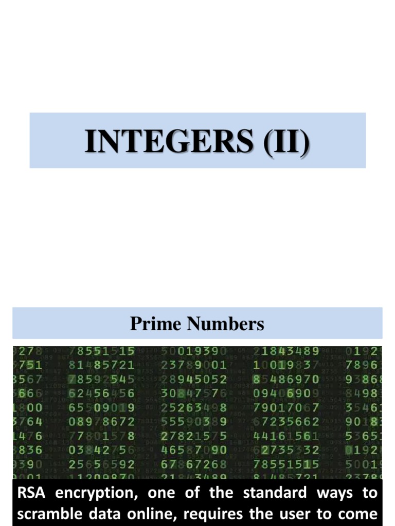 Prime Numbers And Encryption Codes