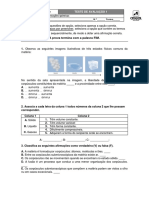 Teste de avaliação de físico-química sobre reações químicas