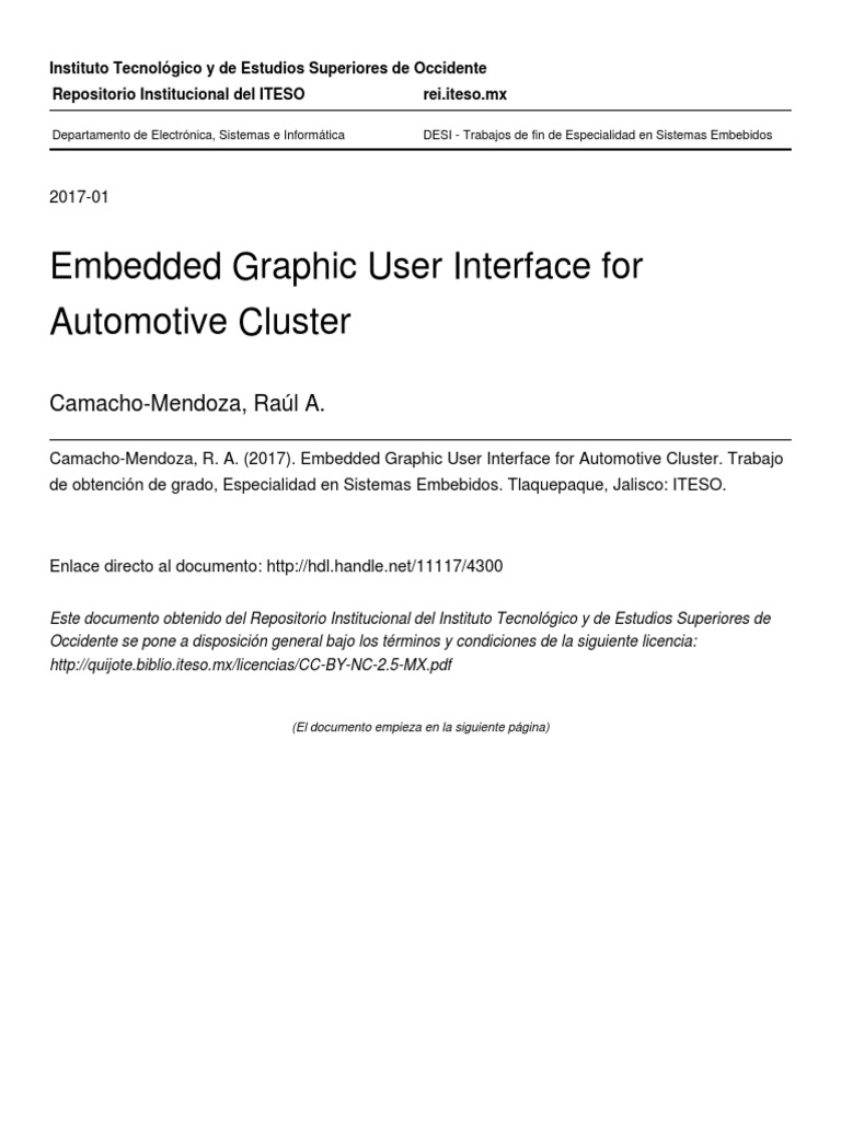 Embedded Graphic User Interface For Automotive Cluster PDF | PDF ...
