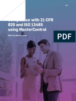 Compliance With 21 CFR 820 and Iso 13485 Using Mastercontrol