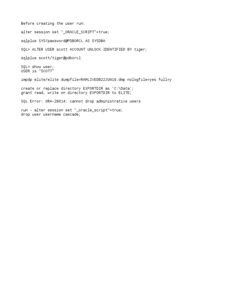 Ora 65096 Invalid Common User Or Role Name In Oracle Pdf