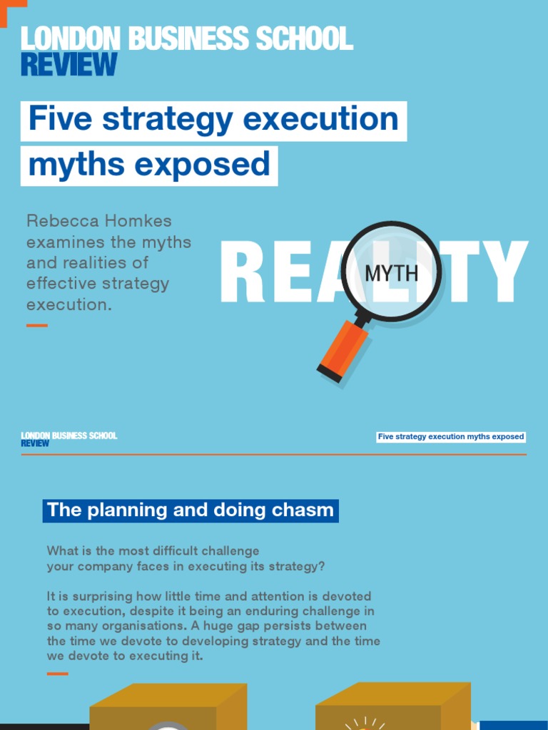 Myths of Strategy Execution Explained | PDF | Economies | Business
