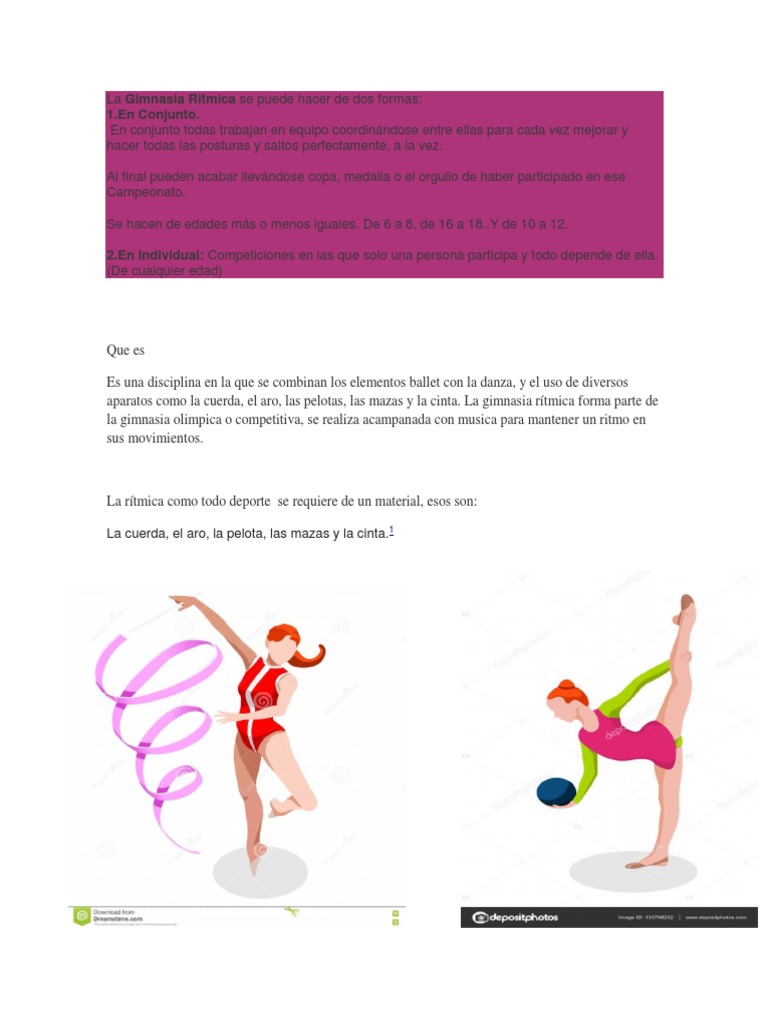 Gimnasia Rítmica: Modalidades y Equipos | PDF