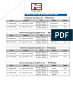 2019-20 Weekend Engineering Class Schedule