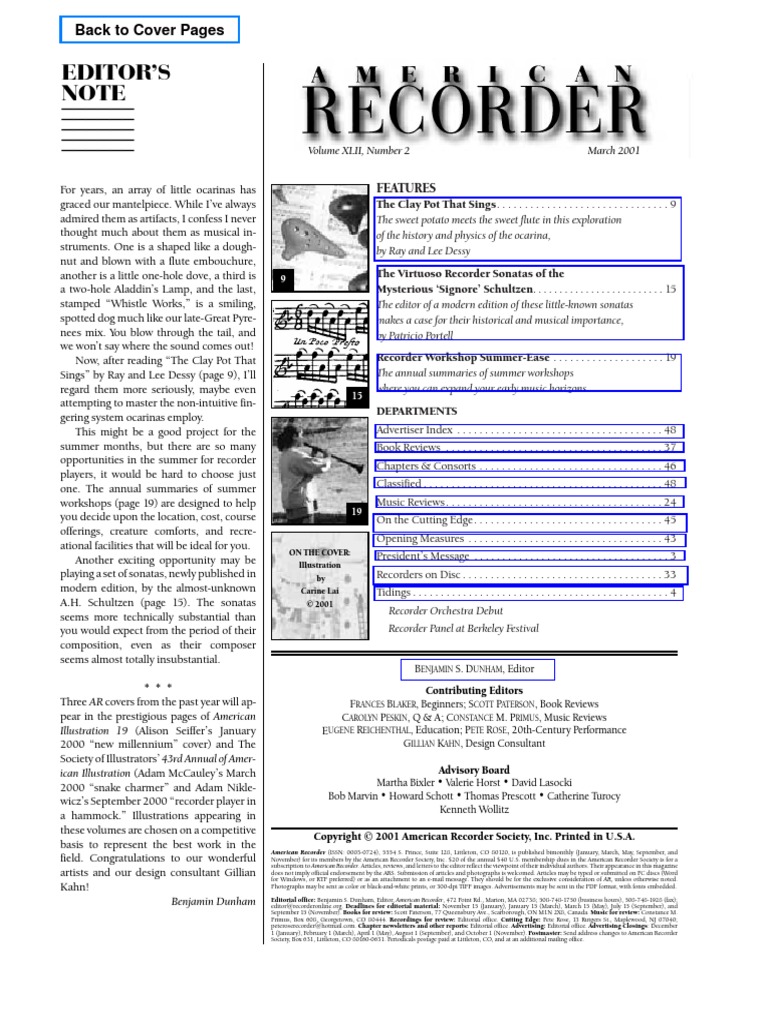 American Recorder Society | PDF | Choir | Entertainment (General)