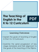The Teaching of English in The K To 12 Curriculum