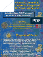 A Critical, Cultural, & Contextual Analysis of No Child Left Behind