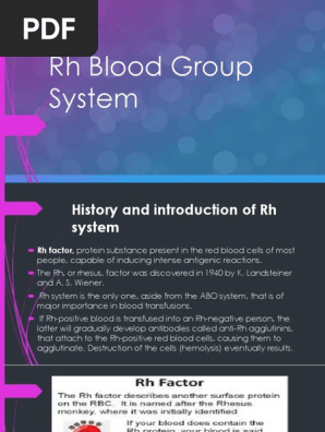 Rh Blood Group System Blood Type Anatomy
