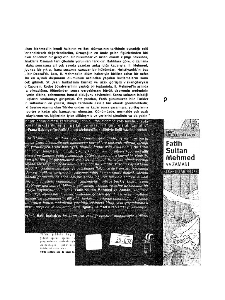 7138 Fatih Sultan Mehmed Ve Zamani Franz Babinger 1994 511s Pdf