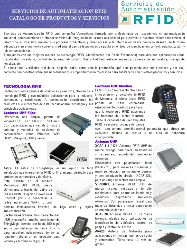 RFID Catalogo de Productos | PDF | Identificación de frecuencia de ...