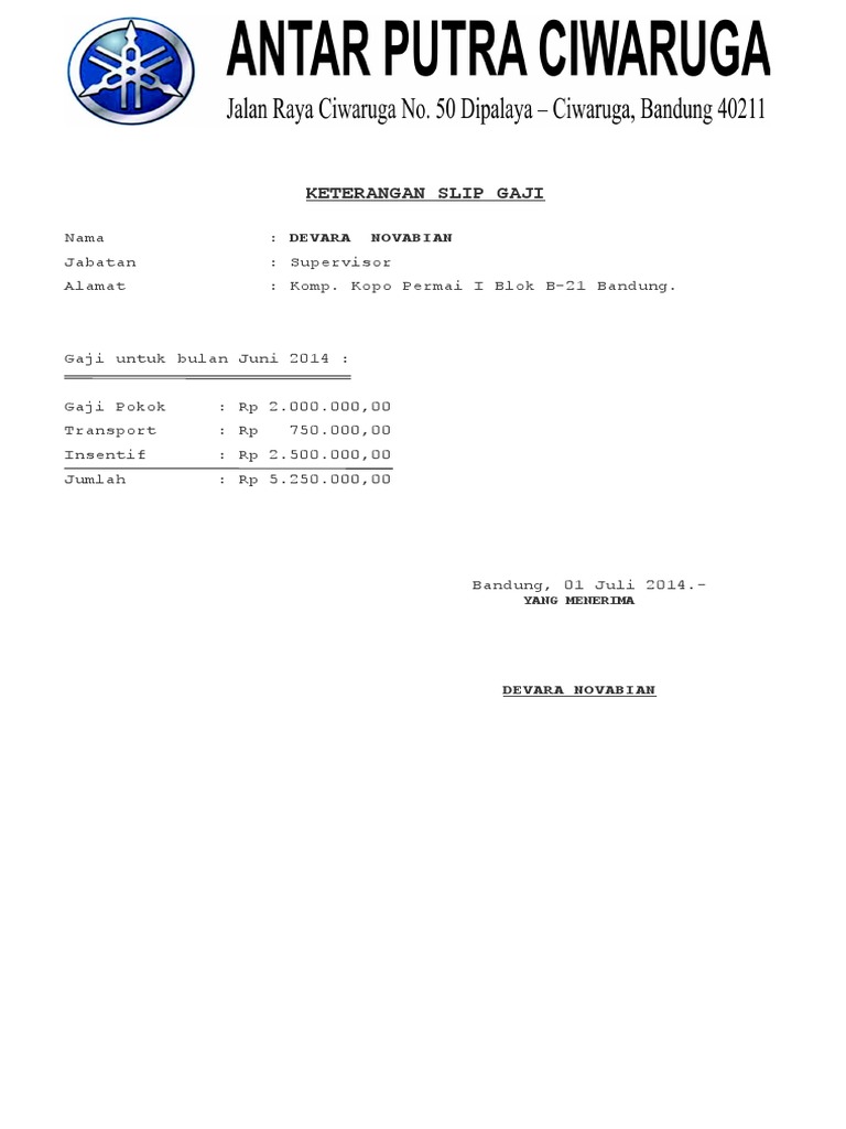 Slip Gaji Yamaha PDF