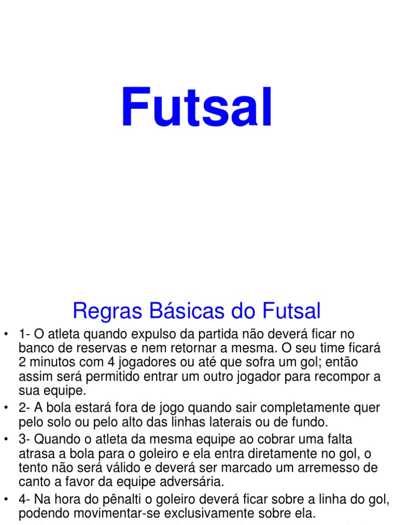 Regras Basicas e Sistemas No Futsal, PDF