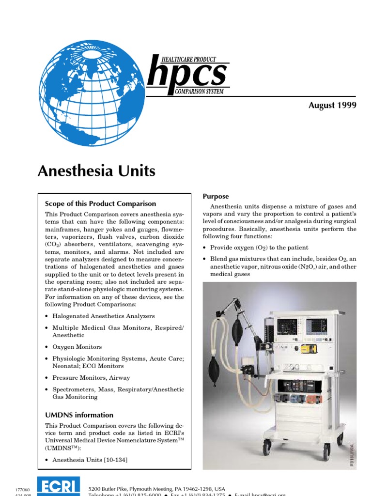 Anesthesia Units PDF Anesthesia Breathing