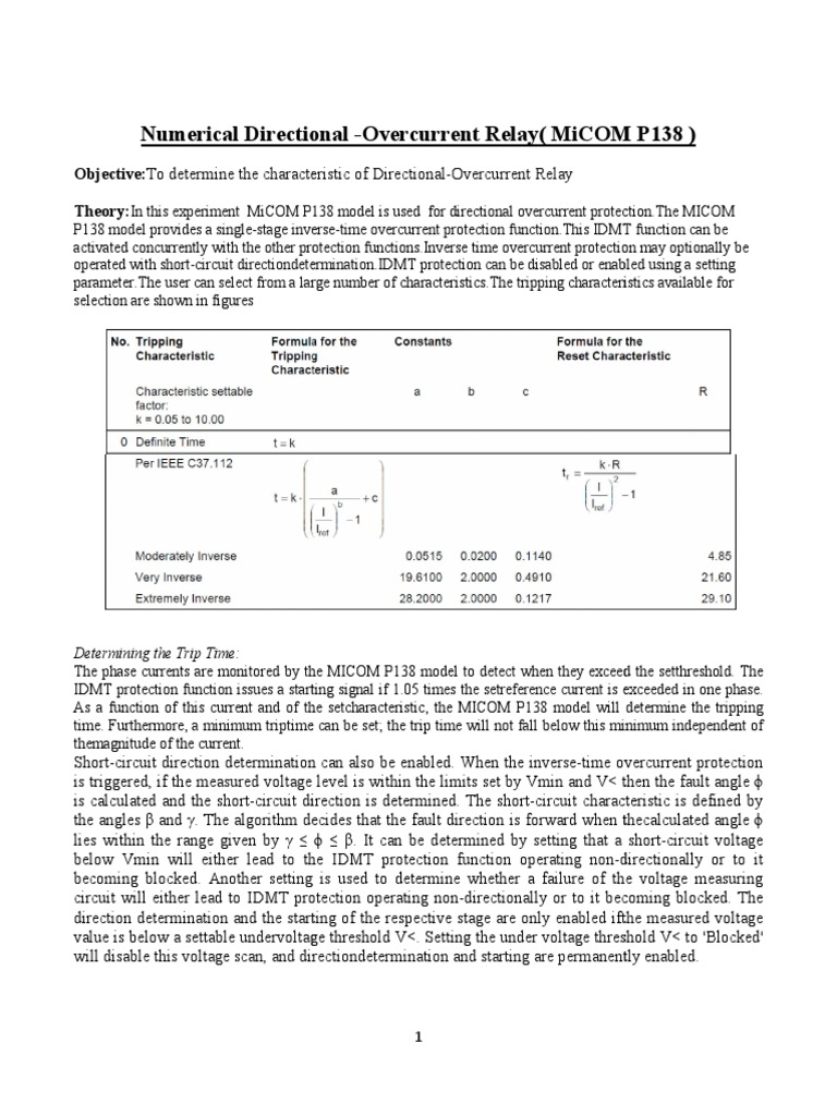 Directional Relay | PDF | Relay | Electronic Engineering