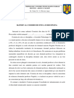 Raport Comisia Disciplinara