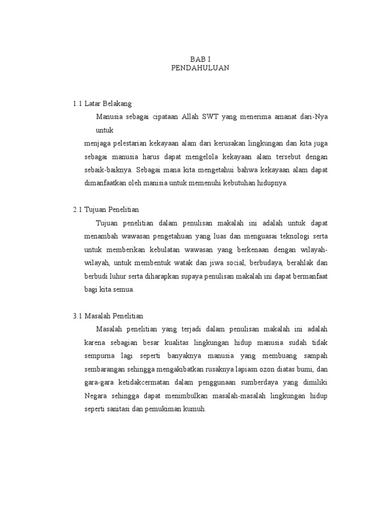 Makalah Pelestarian Lingkungan