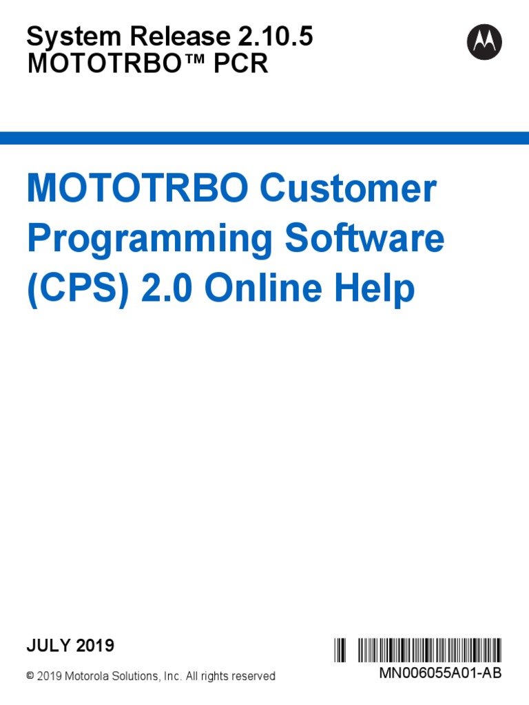Motorola Programming Software Mototrbo Cps