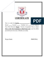 Certificate: Project Guide Principal