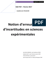 Notion D'erreurs en Physique