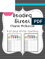 Reading Street: Charlie Mcbutton Roll and Write Spelling