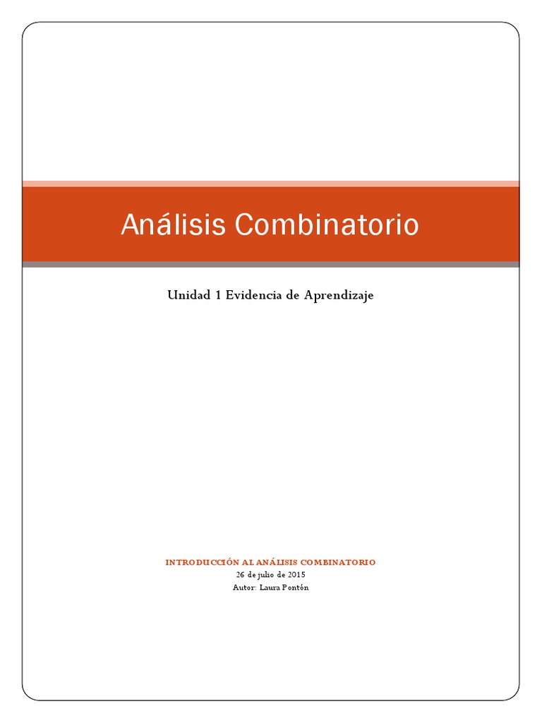 Introduccion Al Analisis Combinatorio PDF | PDF | Combinatoria ...