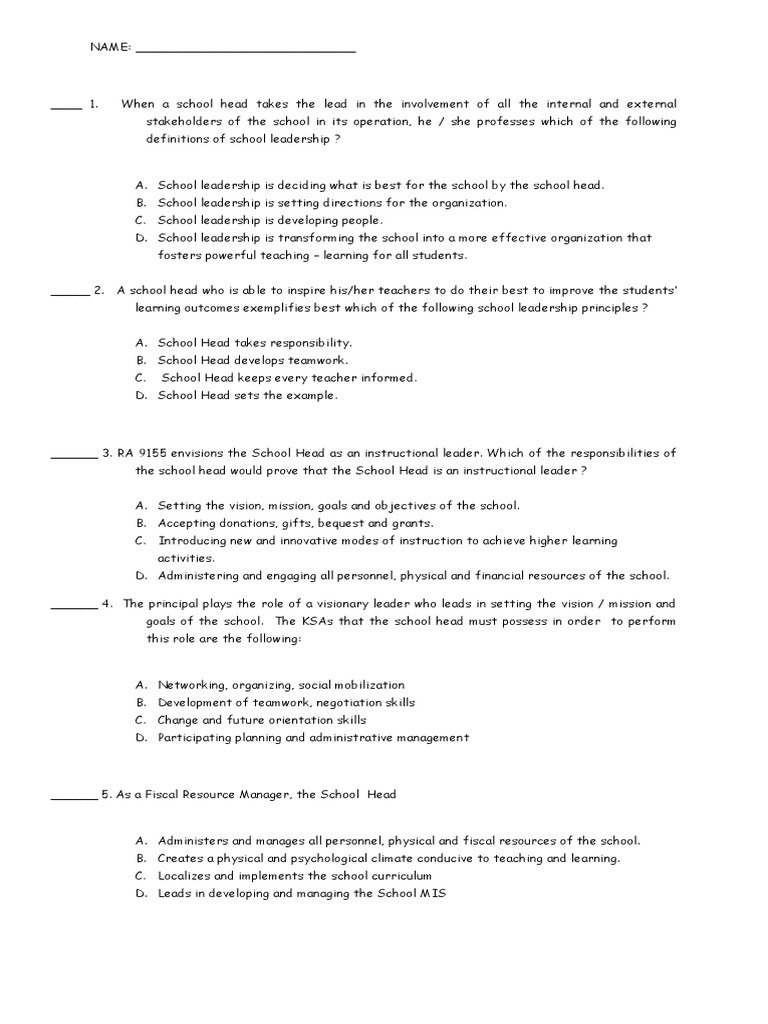 Nquesh Reviewer | PDF | Leadership | Governance