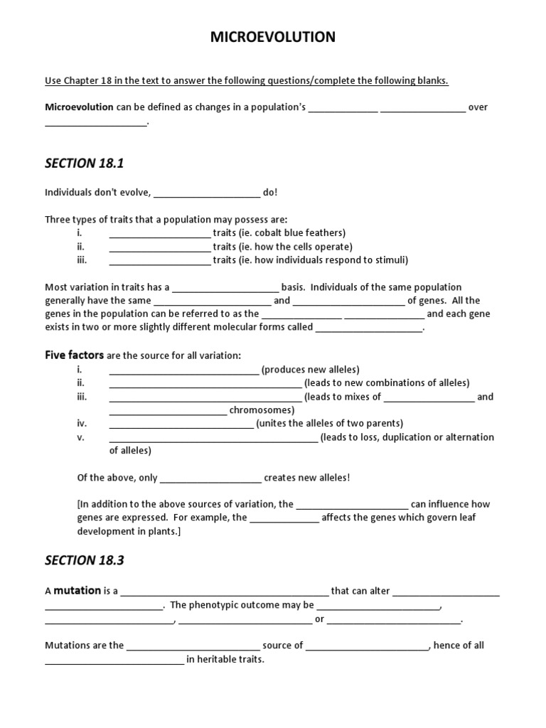 Micro Evolution | PDF | Phenotypic Trait | Gene