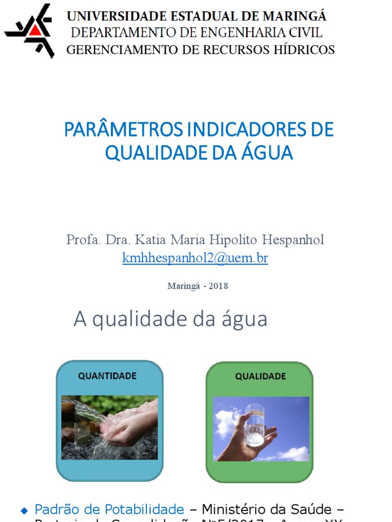Indicadores de Qualidade da Água | PDF | Qualidade da água | Água