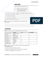 Learning A Language: Unit 8 Grammar Worksheet