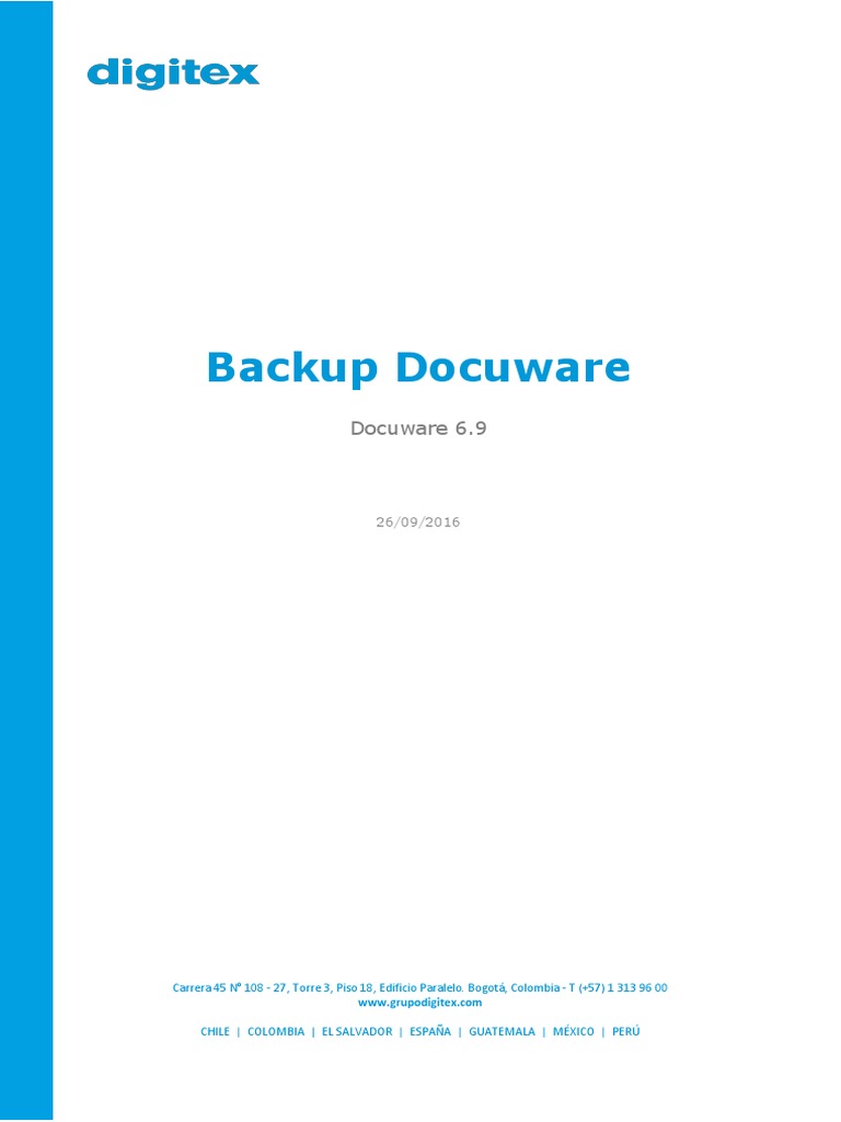 Backup Docuware | PDF | Apoyo | SQL