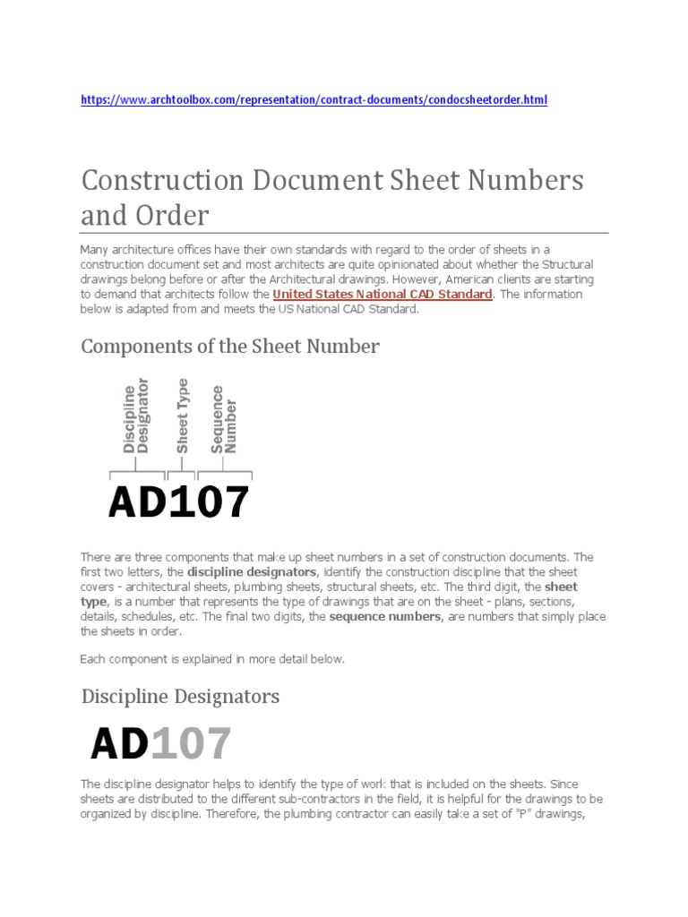 Construction Document Sheet Numbering Standards | PDF | Economic ...