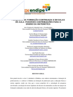 Pesquisas Na Formação Continuada e em Salas de Aula: Possíveis Contribuições para o Ensino Da Matemática