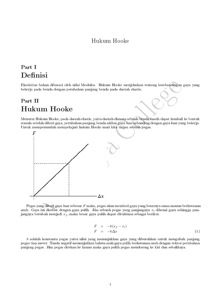 Hukum Hooke dan Contoh Soalnya | PDF | Sains & Matematika