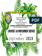 Monthly Accomplishment Report: September 2019