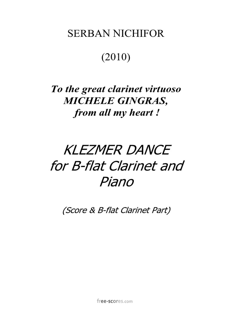 Klezmer Dance and Piano Version Score Part Download Free PDF