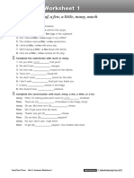 Grammar Worksheet 1: Quantifiers: A Lot Of, A Few, A Little, Many, Much