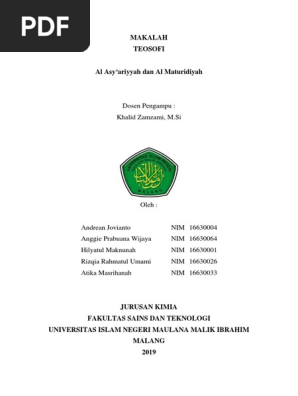 Makalah Asy Ariyyah Dan Maturidiyah Pdf