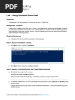 Lab - Using Windows Powershell: Objectives