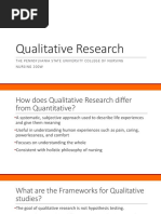 Qualitative Research: The Pennsylvania State University College of Nursing Nursing 200W