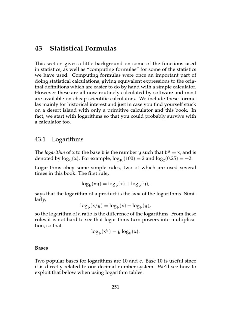 Logarithms PDF PDF Logarithm Multiplication