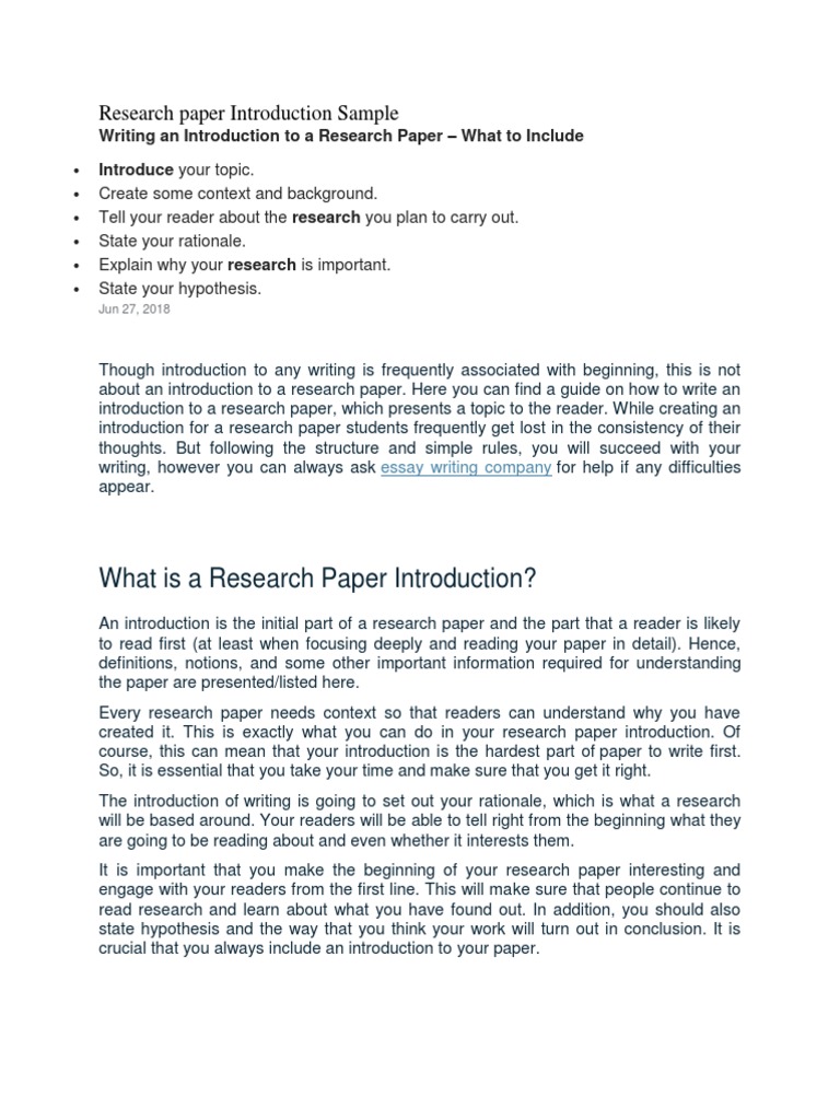 example introduction in research