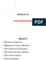 Retail Management Module III: Operations, Budgeting, Store Format & Security