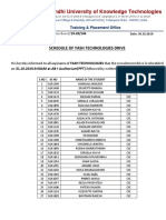 Schedule of Yash Tech 30.10.2019