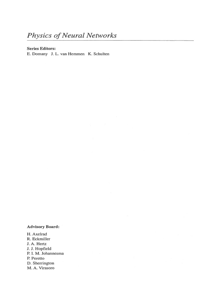 (Physics of Neural Networks) Professor Dr. Berndt Müller, Dr. Joachim